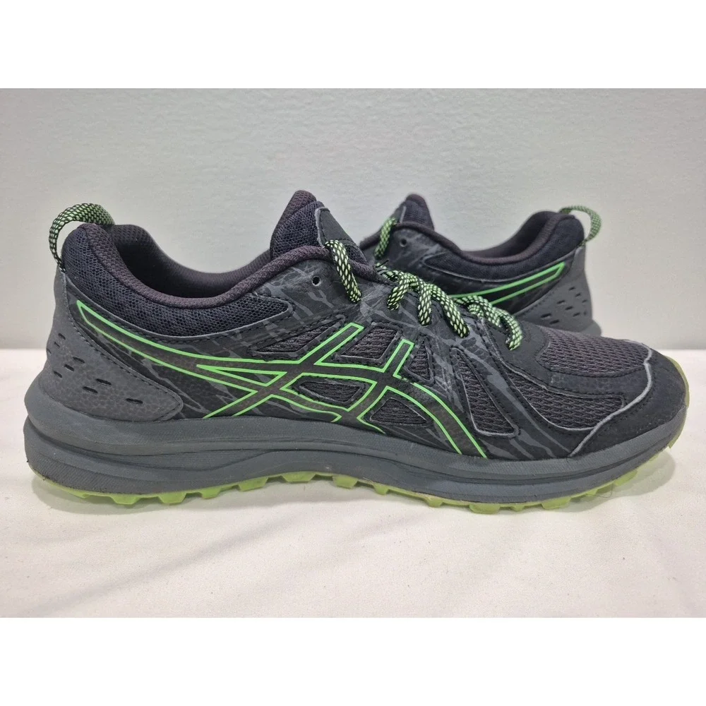 Asics Frequent Trail Outdoor Shoes Men's Sz 9 Black Athletic Sneakers 1011A585